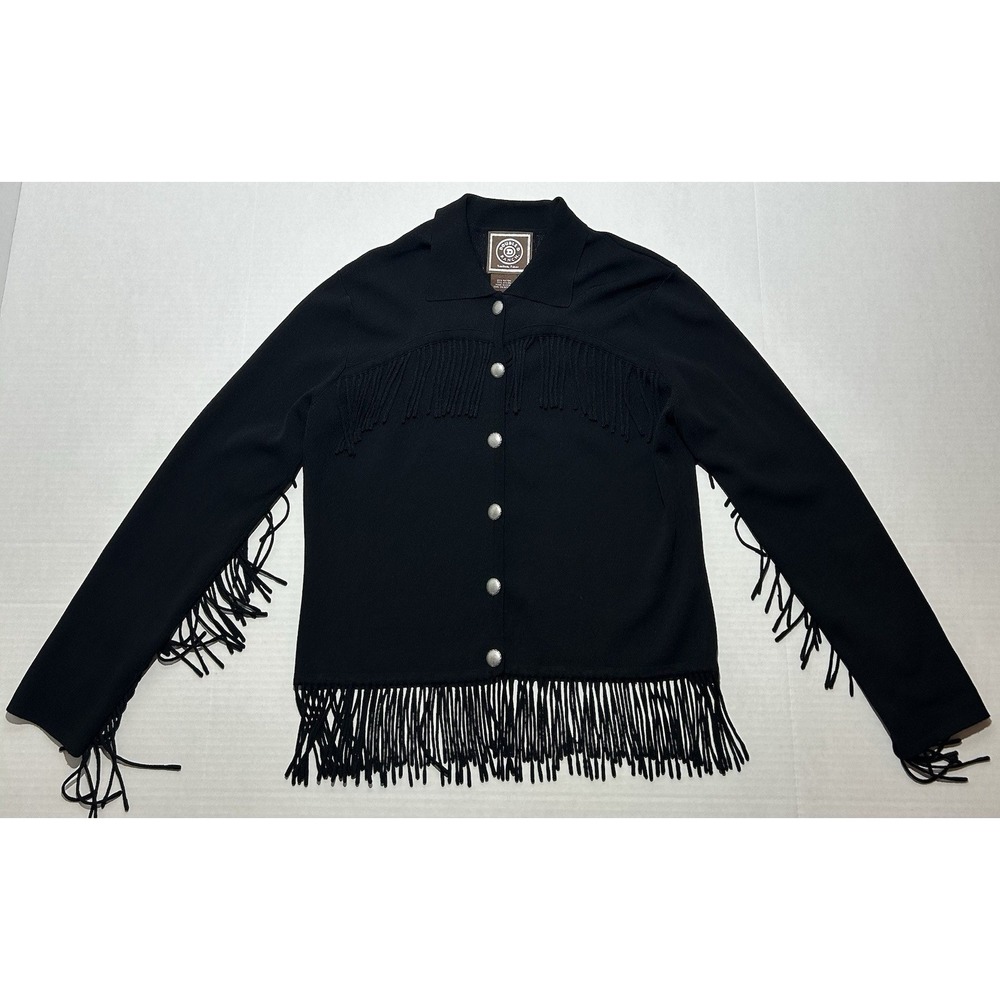 DOUBLE D RANCH Button Up Fringe Shirt Women's Size Small Western Cowgirl EUC